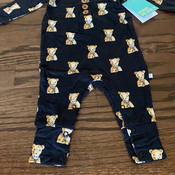 Posh Peanut 🧸 FRED Long Sleeve Henley Romper - Picture 3 of 6